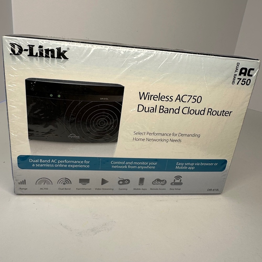 D-Link Wireless AC750 Dual Band Cloud Router DIR-810L Black New Sealed